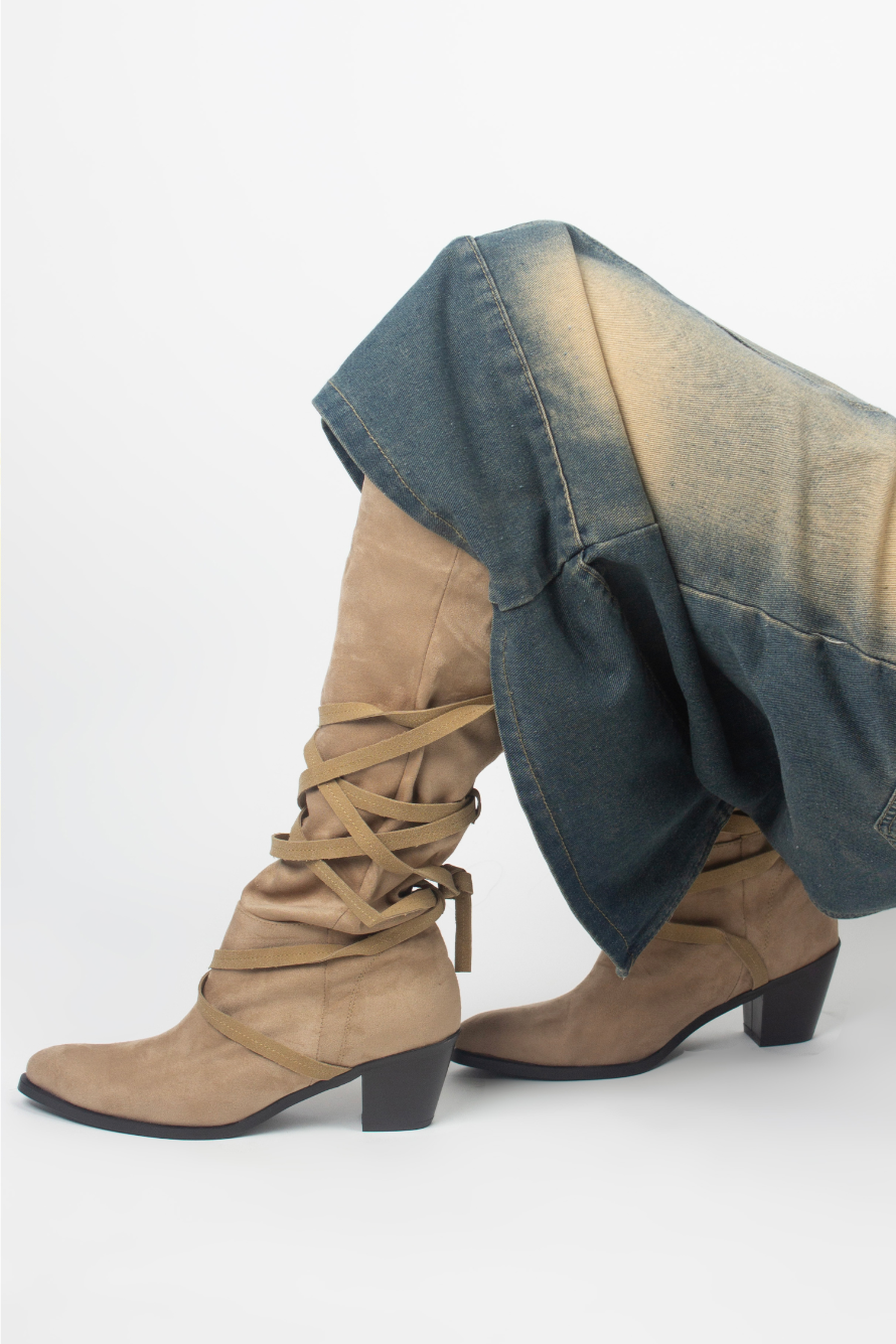 Strap Western Boots (2 color)