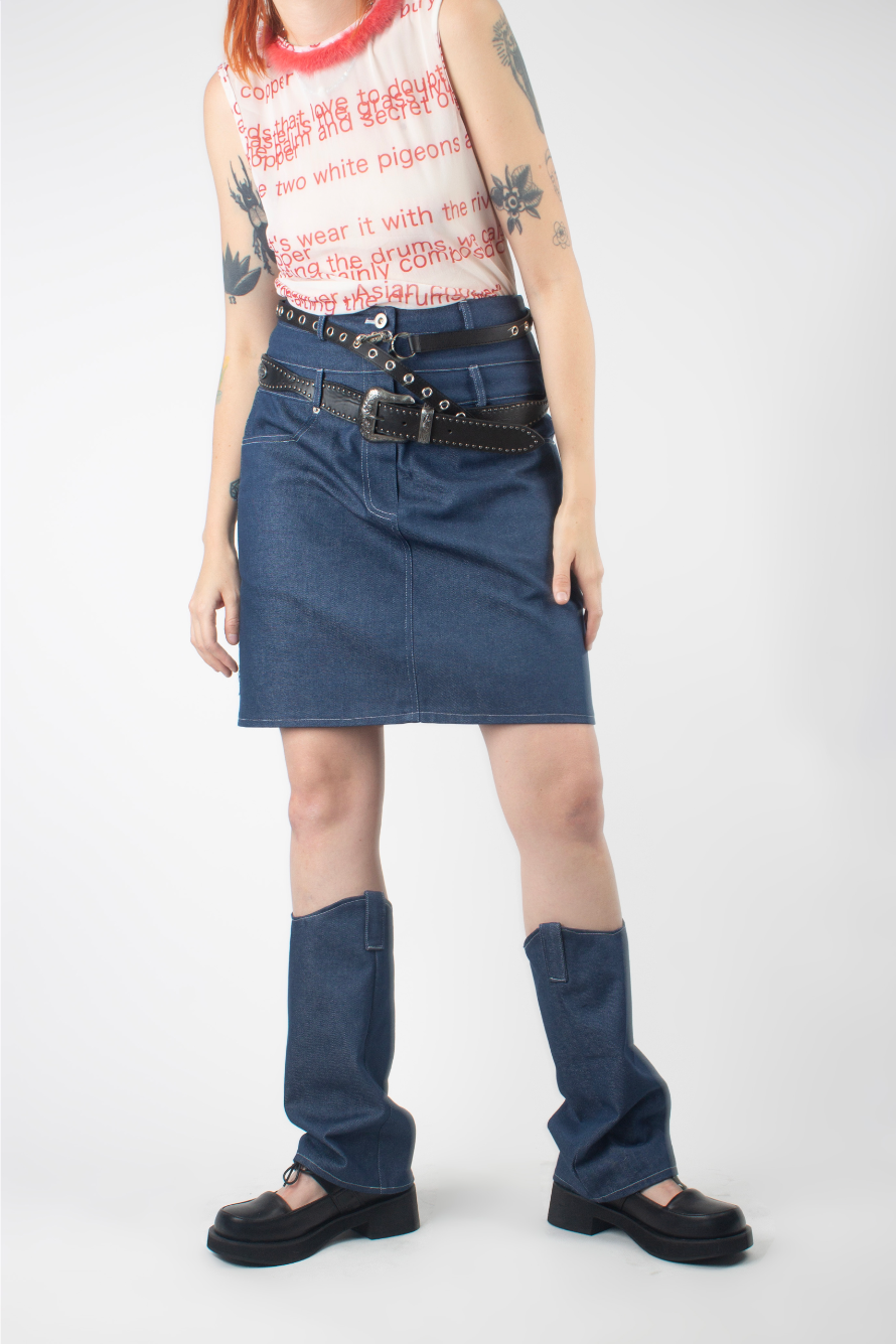 Denim Warmer Skirt (2 color)