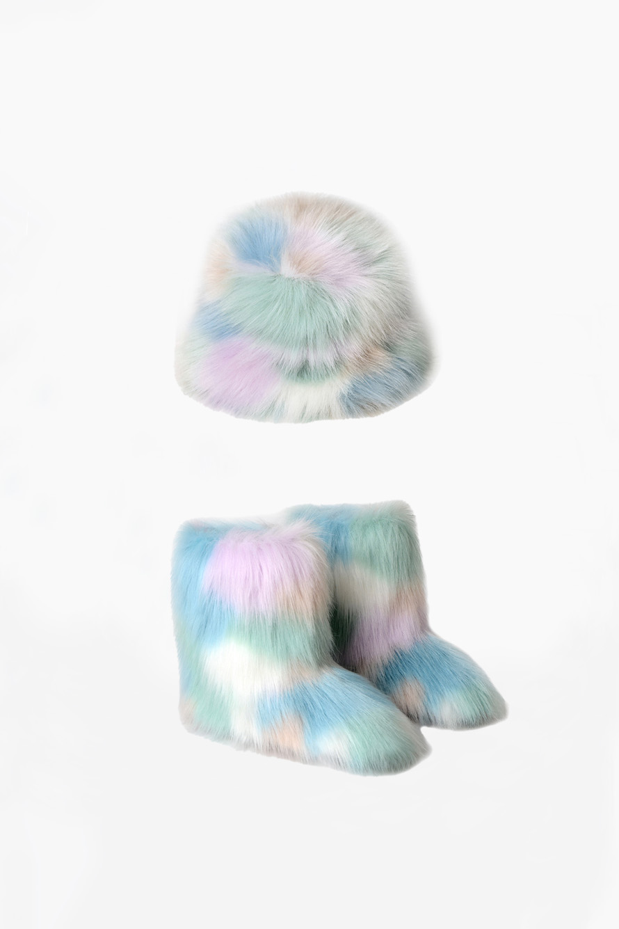 Faux Fur Hat, Boots (8 color, unisex)