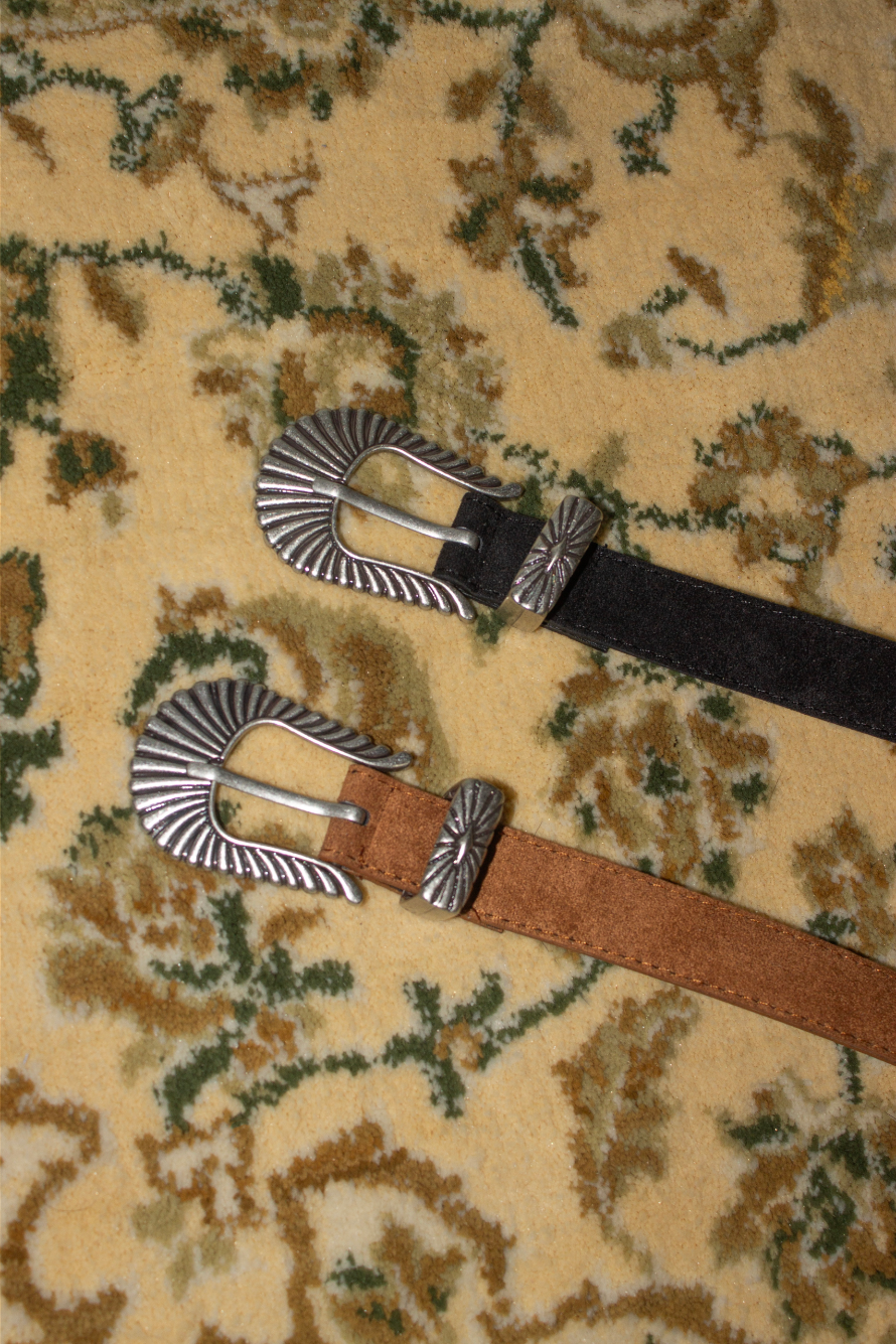 antique suede belt (3 color)