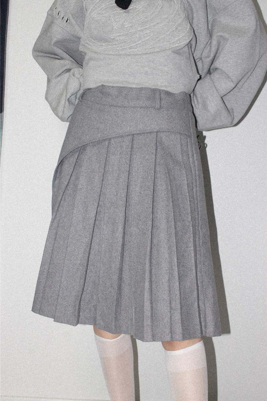 detail pleats skirt (2 color)