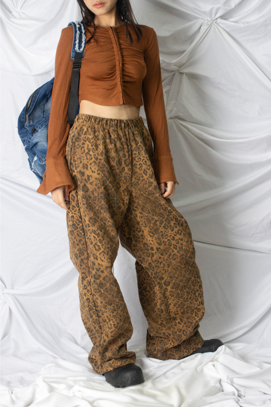 leopard texture pants (2 color)
