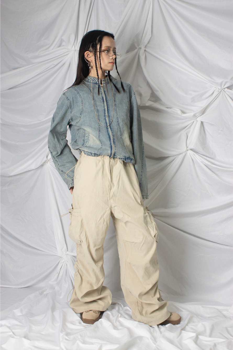 shirring cargo pants (4 color)